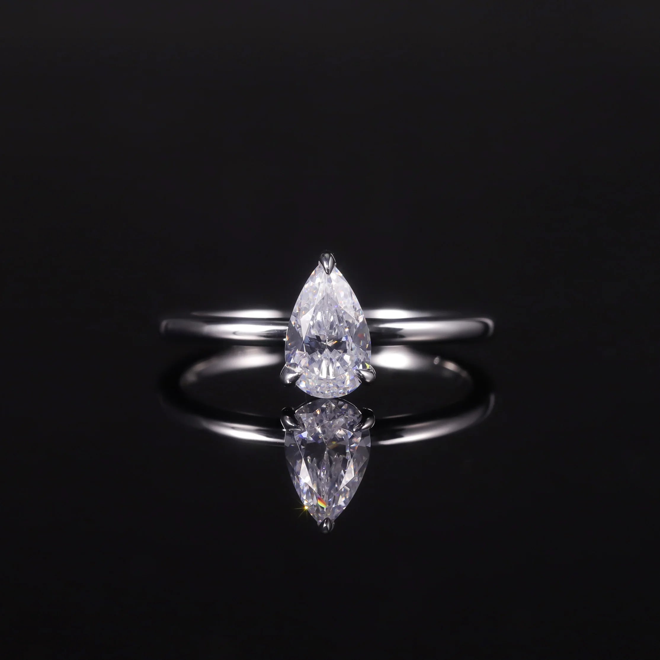 China Jewelry Factory 10K 14K 18K White Gold HPHT Wedding Rings Lab Grown Solitaire IGI Certified CVD Gold and Diamond Ring