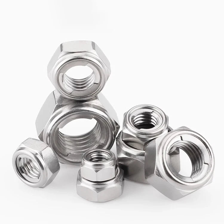 China Factory's Spot Sales 304 316 A2-70 Stainless Steel DIN980M Two-Piece Metal Lock Nut for Mining Healthcare High Nuts