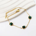 Minimalist Design 2023 White/Black/Green Natural Cat's Eye Stone Jewelry Gold Plated Bangle OEM Unisex Anniversary Acier
