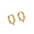 Girls 925 Sterling Silver Retro Geometric Spike Hoop Earrings for Girls Wedding Party Fine S925 Jewelry