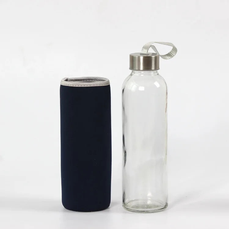 Hot Selling 500ml Glass Water Bottle with Cover