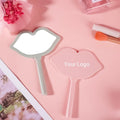 Zonyin Handheld Cosmetic Mirror Cheap Wholesale Small Lip Shaped ABS Plastic Portable Pocket Travel Makeup Mirror Personalized