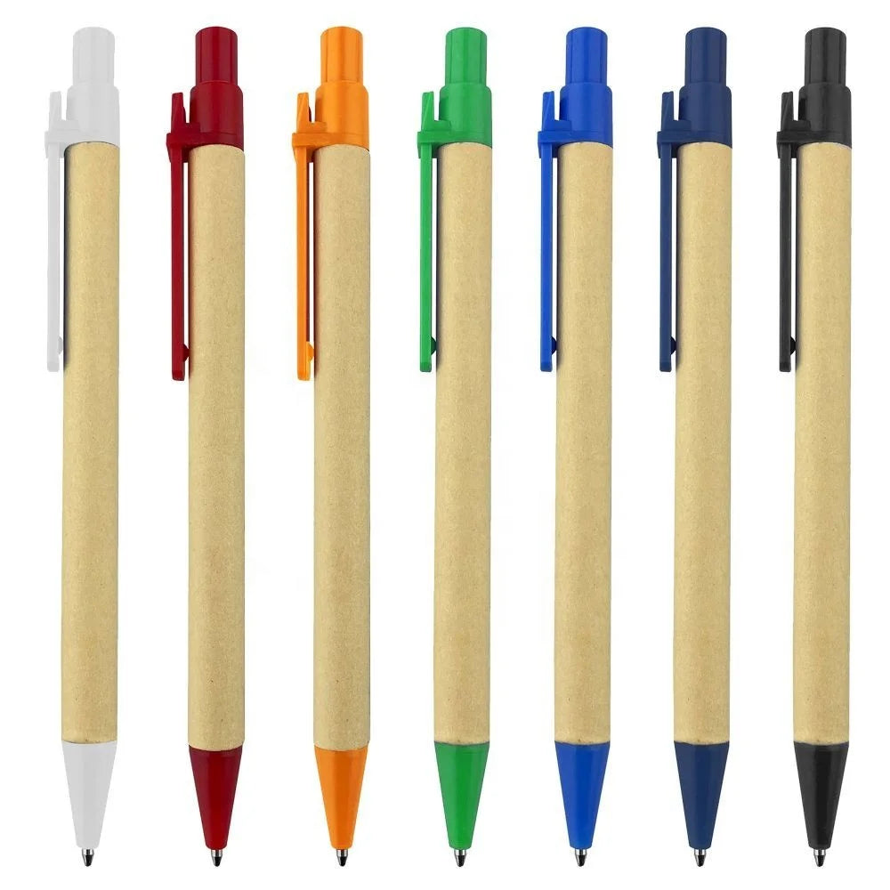 Hot Sell Retractable Ballpoint Pen with Recycled Cardboard Barrel RCP001 Eco Friendly Pen Promotional Gift with Your Logo