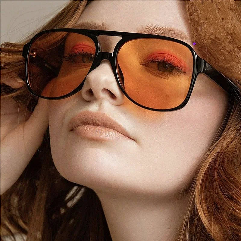 Custom Logo 2025 Fashion Retro Men Women Square Big Frame Sun Glasses Pilot Oversized Sunglasses Women