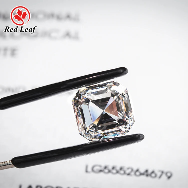 Redleaf IGI  Certificate Diamonds Loose Lab Diamond Asscher Cut 1.0CT--1.79CT Etc DEF VVS VS HPHT CVD Lab Grown Diamond