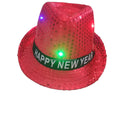 2023Sequin Fedoras Hat for Adult & Kid LED Light up Fedora Hats Women Derby Cap Party Costumes Accessories Dance