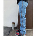 OEM FOG Private Blue Brand Drop Shipping Stock Skinny Zipped Jeans Men Zip off Leg Pants