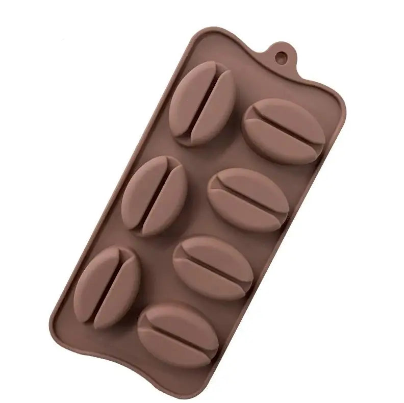 7 Cavity Coffee Bean Shape Silicone Chocolate Soap Mold DIY Handmade Ice Cube Tray Resin Molds