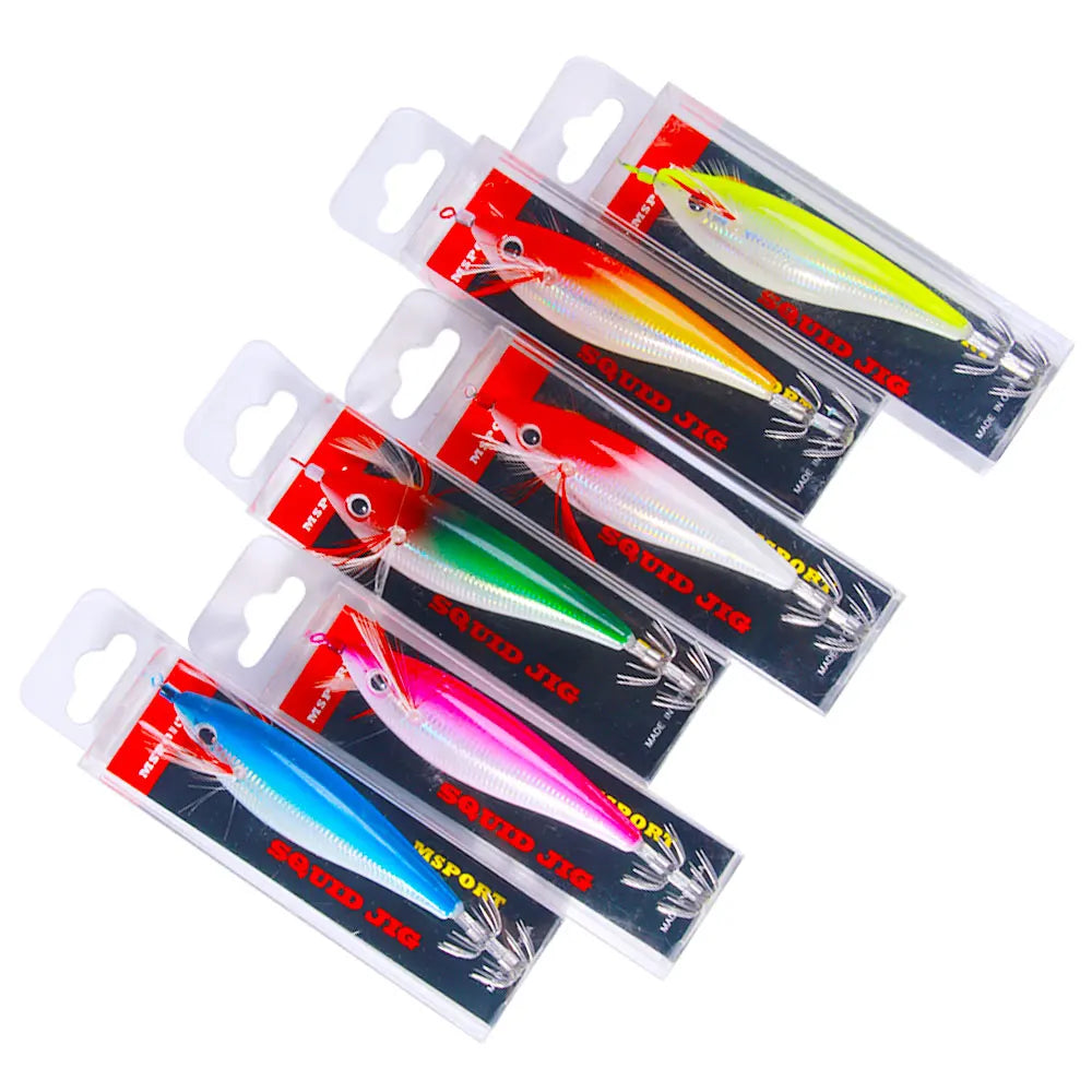 10CM 10G Hengjia Japanese Design Fishing Lure Squid Jig Shrimp Squid Jig New Type Laser Print Skills