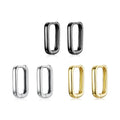 925 Sterling Silver Simple U Shape Hoop Earrings Black Rose Gold Statement Earring Wedding Gift Minimalism Women Jewelry BSE478