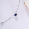Hot Sale Natural Blue Sapphire Gemstone 18k Real Gold Natural Diamond Necklace for Women