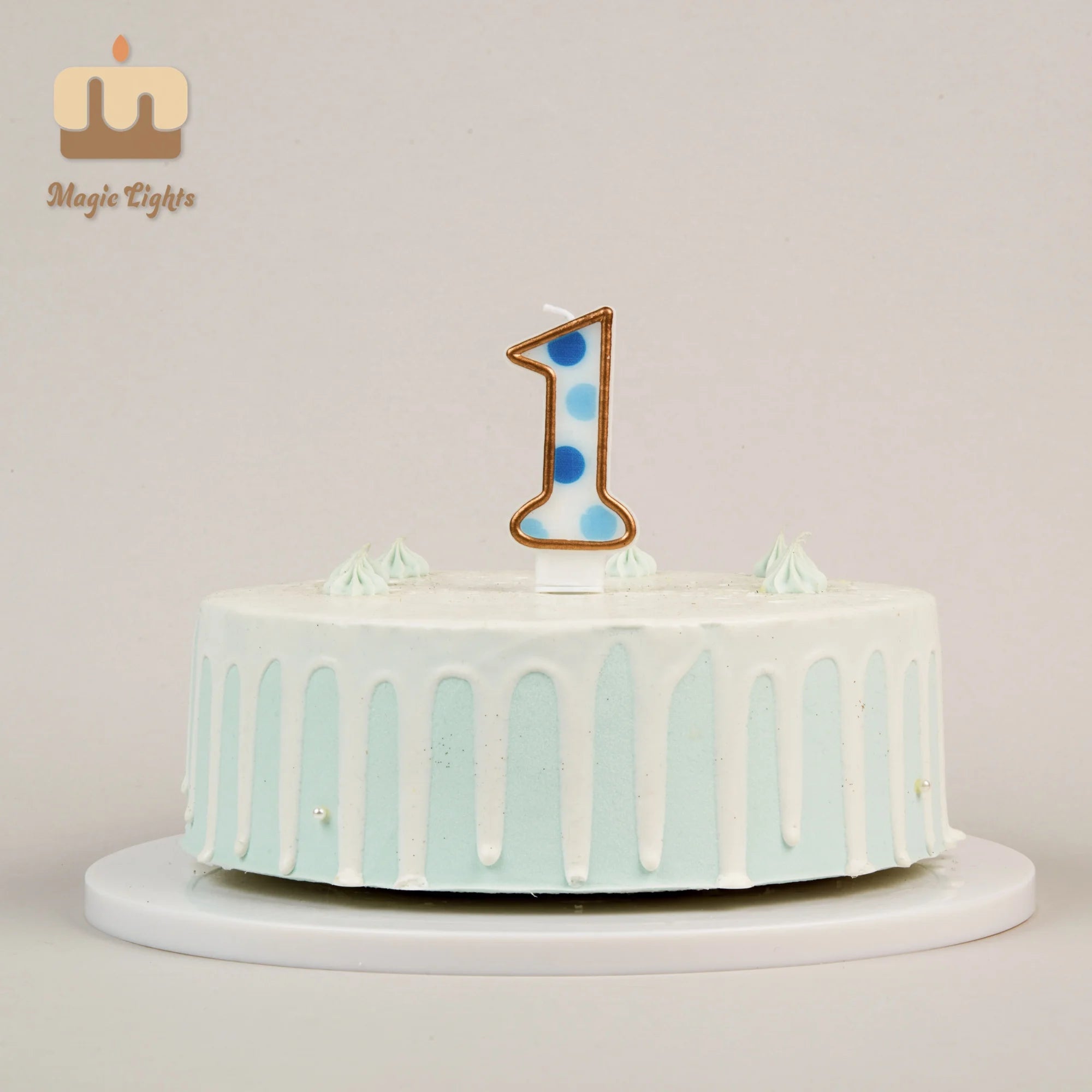 Double Face Printed Novelty Gold Number Candle 0-9