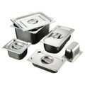 Modern European Stainless Steel Rectangular Food Basin with Cover Square Commercial Hotel Canteen Buffet Food Storage Basin