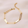 New Trendy 18K Gold Plated Bracelets Custom Blank Bar Link Friendship Bracelets for Girls