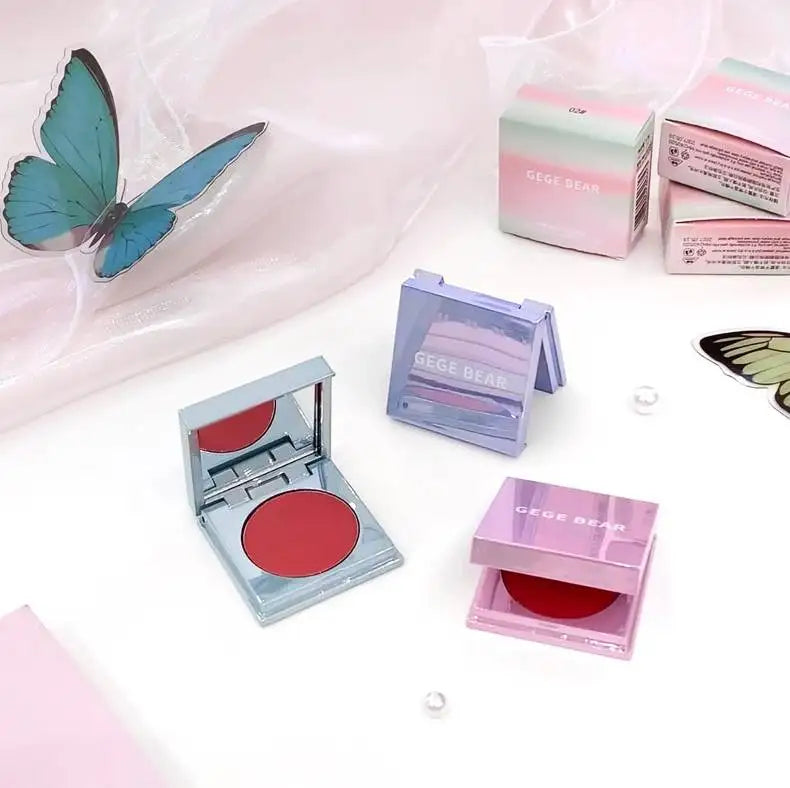 Wholesale Women's Beauty Makeup Press Plate Blush Base Cream Moisturizing Long-lasting 3 Color Matte Creamy Blush Palette