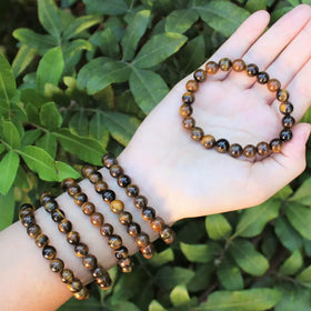 4/6/8/10mm Minimalist Natural Stone Bracelet for Women Men Yoga Meditation Healing Stretch Beaded Tiger Eye Bracelet
