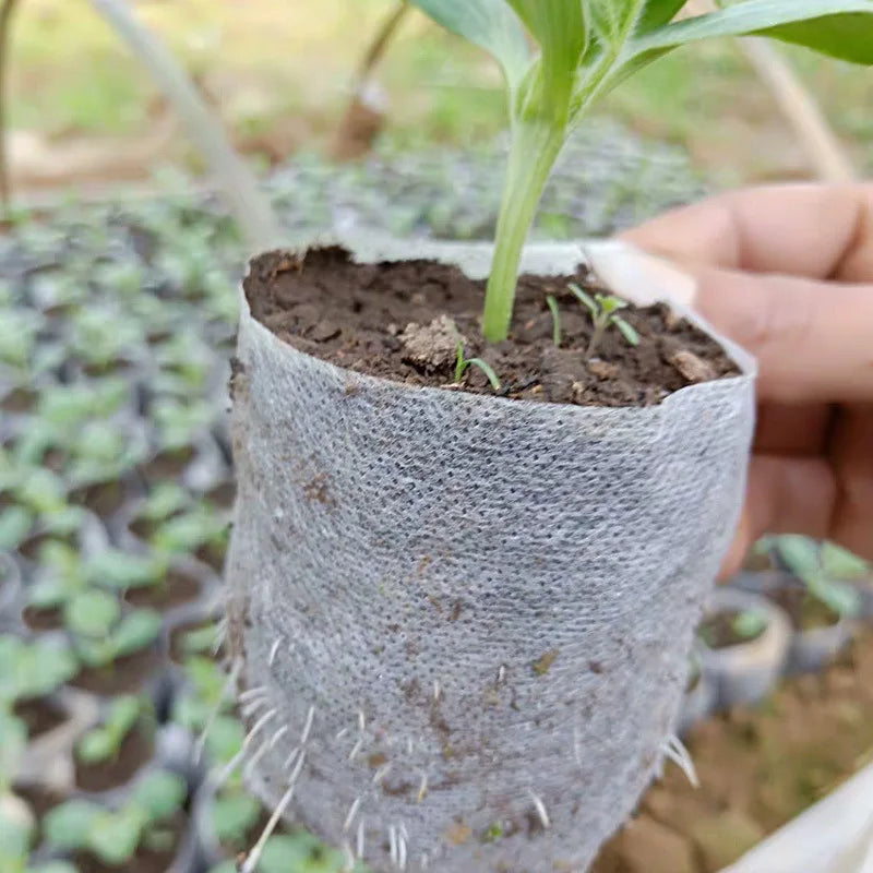Plant Bags Biodegradable Degradable Seeding Pots Non Woven Plant Nursery Planter Grow Bags Planting