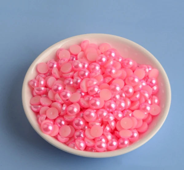Lan Guang Factory Wholesale 1.5-14mm ABS Pearl Flat Back Loose Beads Half Round Pearls for DIY Nail Art Jewelry Decoration