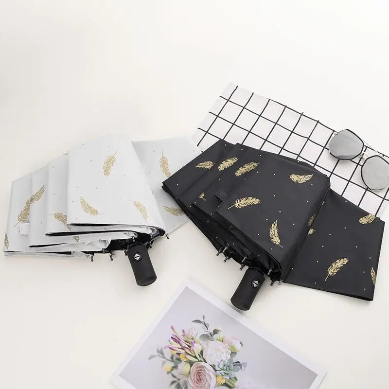 Best Windproof Compact Automatic 3 Folding Women's Anti UV Sunshade Durable Woman Modern Travel Rain Umbrellas for Sale