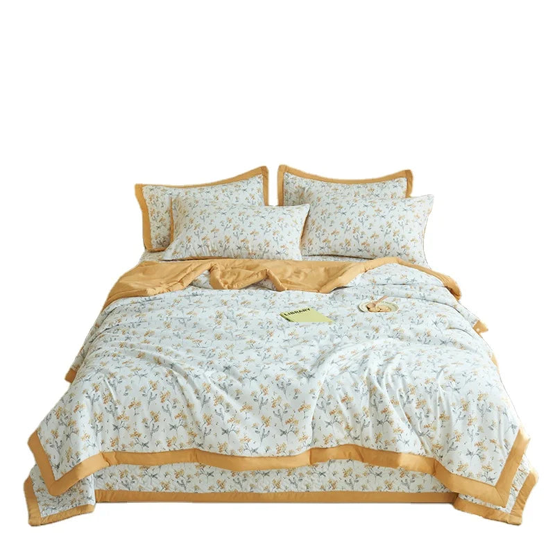 Printing Microfiber Bedspread Soft Summer Quilt Sets