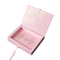 Luxury Wedding Acrylic Card with Flannel Box Gold Foil Floral Crafts Pink Themed Paper Box Invitation Cards