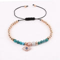 Hot Selling 4mm Stainless Steel Beads CZ Charm Natural Stone Macrame Bracelet Lady