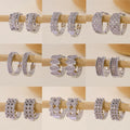 Trendy Big Hoops with Flashy Crystals Fashionable Ear Jewelry