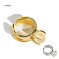 FUAMAY Big Crystal Diamond Wedding Rings Custom Design 18K Gold Plated Sterling Silver Classic Prong Set Engagement Ring for
