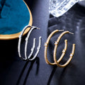 Fashion Earrings 18k Gold Plated Cubic Zircon Hoop Earrings Luxury Big Gold Earrings for Women Jewelry