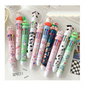 Kawaii School Stationery Supplies Cartoon Cute Animal 10 Color Ball Pen for Kids