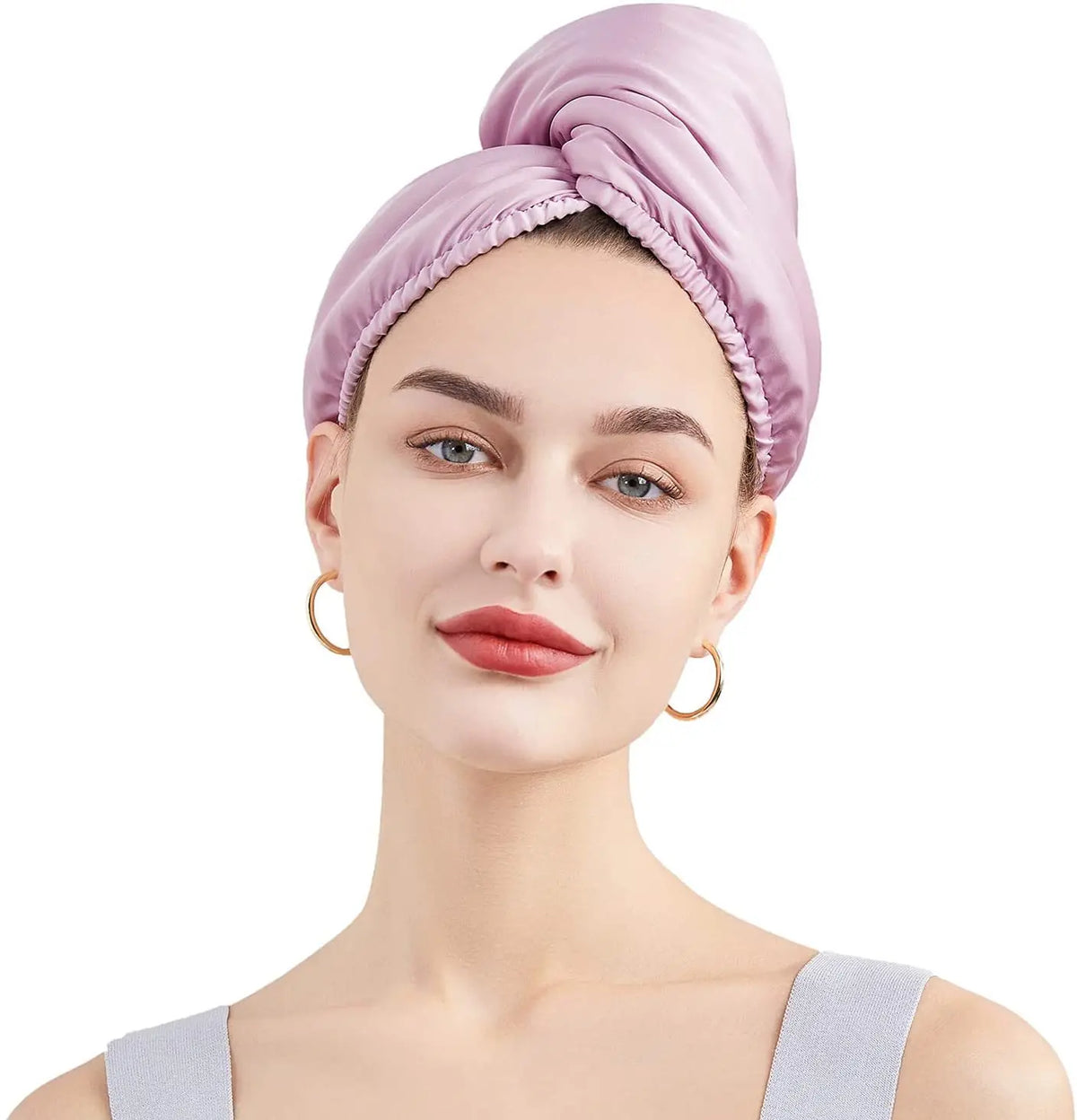New Double Layers Turban Towel Wraps Silk Satin Microfiber Fleece Quick for Women Satin Hair Drying Towel for Curly Hair