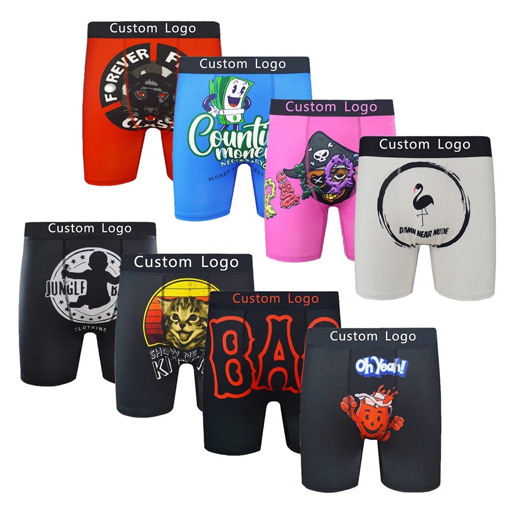 OEM Quick Dry Spandex Comfortable Custom Mens Boxers Wholesale Full Print Low Price Underpants for Men Underwear