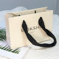 Small Luxury Jewelry Gift Paper Bag Cream Color with Handles 3D Fancy Shopping Kraft Paper for Logo-Packed Luxury Items