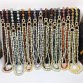 Natural Gemstone Chips Hawaiian Jewelry Freshwater Pearl Real Genuine Crush Stones 3 Layer Long Irregular Beads Pearl Necklaces