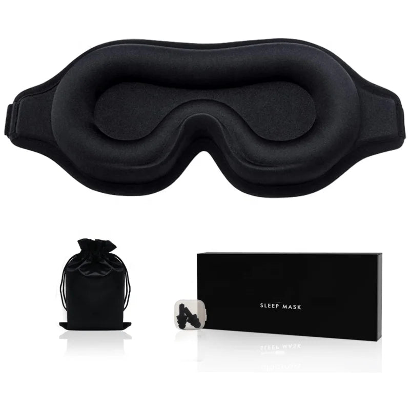 100% Blackout 3D Contoured Eye Mask for Sleeping with Adjustable Strap Soft Breathable Night Eye Sleep Mask Blindfold