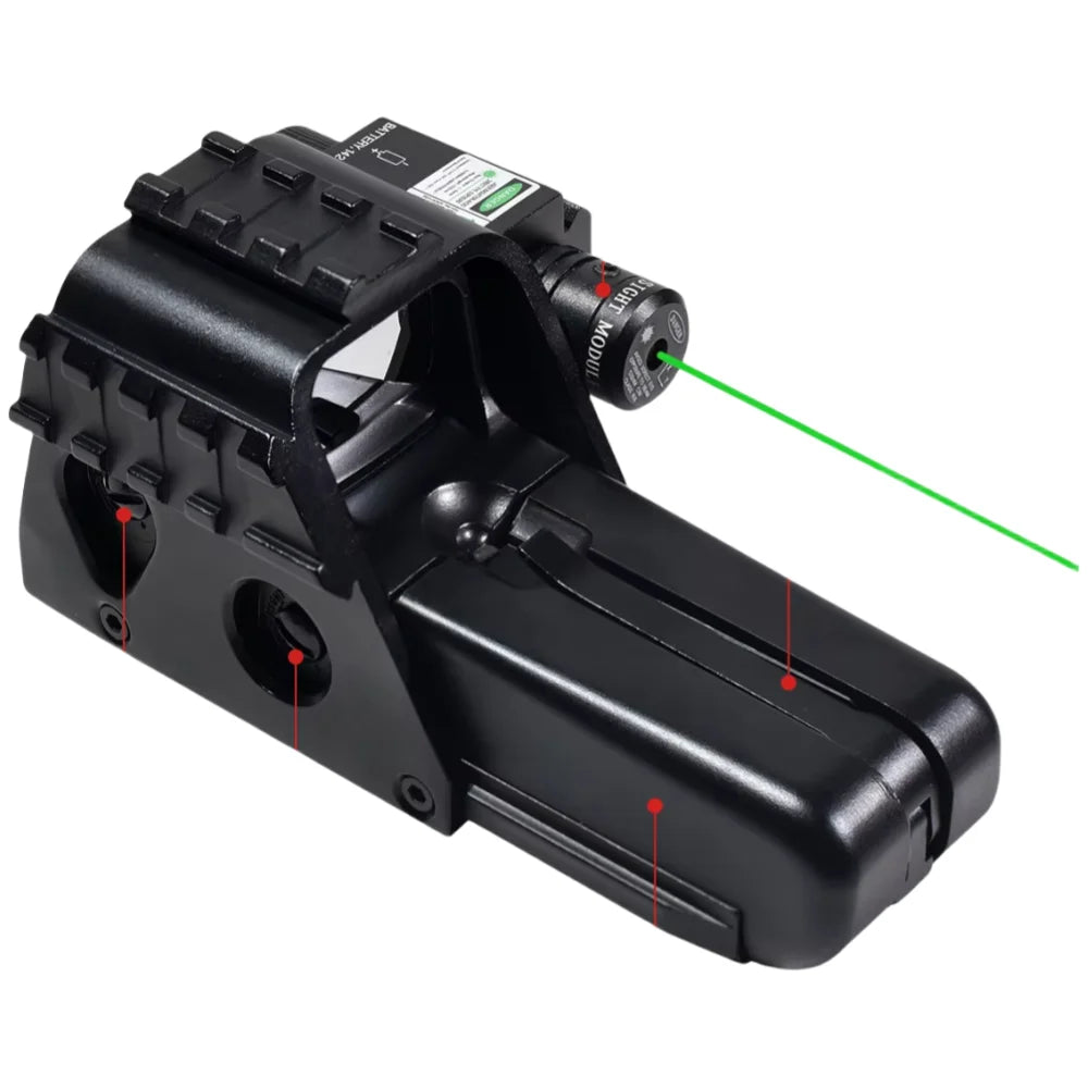 552G Series Green & Red Dot Reflex Holographic Optical Illuminated Sight Adjustable 20mm Green Laser Hunting Accessory