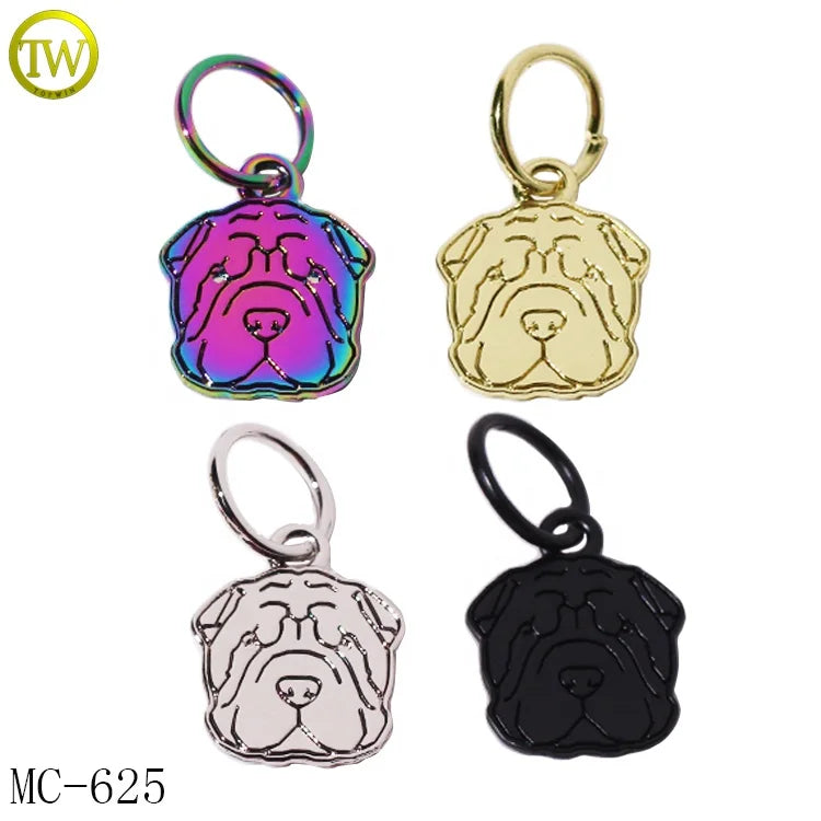 Fashion Dog Pet Shape Necklace hang Tags Handmade Designer Bracelet Metal Pendant Charms for Keyring