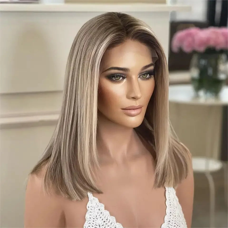 13x4 Hd Lace Front Wig European Human Hair Wigs Cuticle Aligned Highlights Color Lace Front Wig MegaBDM