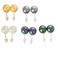 Ceramic Non Allergic Shell Pearl Stud Earrings Dark Grey Gold Peacock Green rainbow Black 15 Different Colors Available