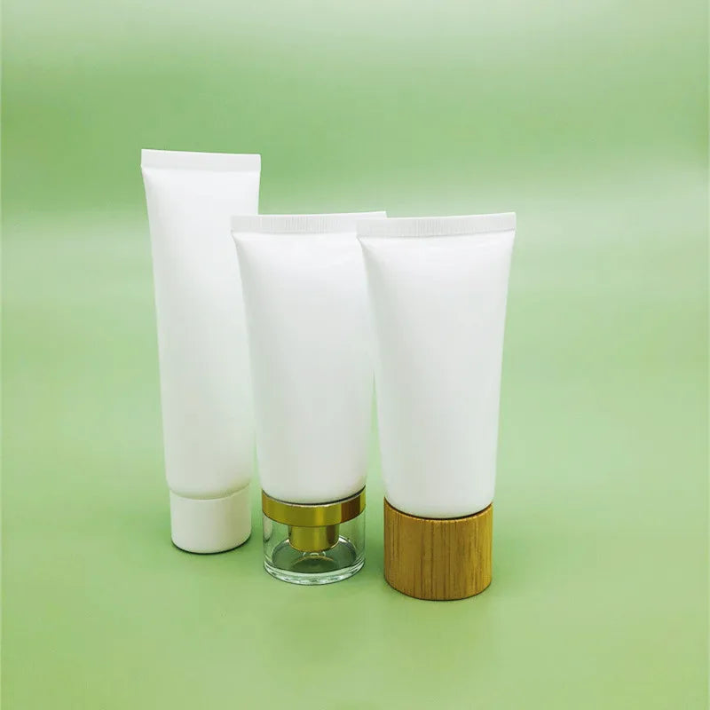 Eco Friendly Plastic Cream Tube Sugar Cane Paper Refillable Fast Shipping Red 100ml 100g White Outer Cosmetic Solid Soft Tube