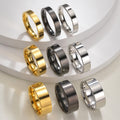 Fashion Simple Stainless Steel Smooth Ring Gold Plated Minimalist Style Popular Circle Small Pair Hand Jewelry