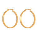 Ins Style Women Fashion Minimalist Antique Jewelry 18k Gold Plated Stainless Steel Polished Large Round O Shape Earrings