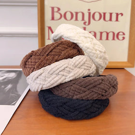 Korean Women Girl Hair Accessories Vintage Sponge Soft Twist Padded Headbands for Women Hairband