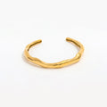 Fenny PVD Plated Wholesale Waterproof Fashion Designer Delicate Waved Cuff Stainless Steel Jewelry Bracelet for Women