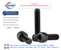 High-Strength 12.9 Grade Carbon Steel M1.4M2-M12 Black Cup Head Hexagon Socket Screw Cylindrical Extension Nuts and Bolts