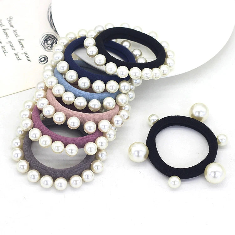 Wholesale High Elastic Polyester Mix Color Adjustable Size Fashion Simple Style Seamless Thick Hair Ring Ponytail Accessory