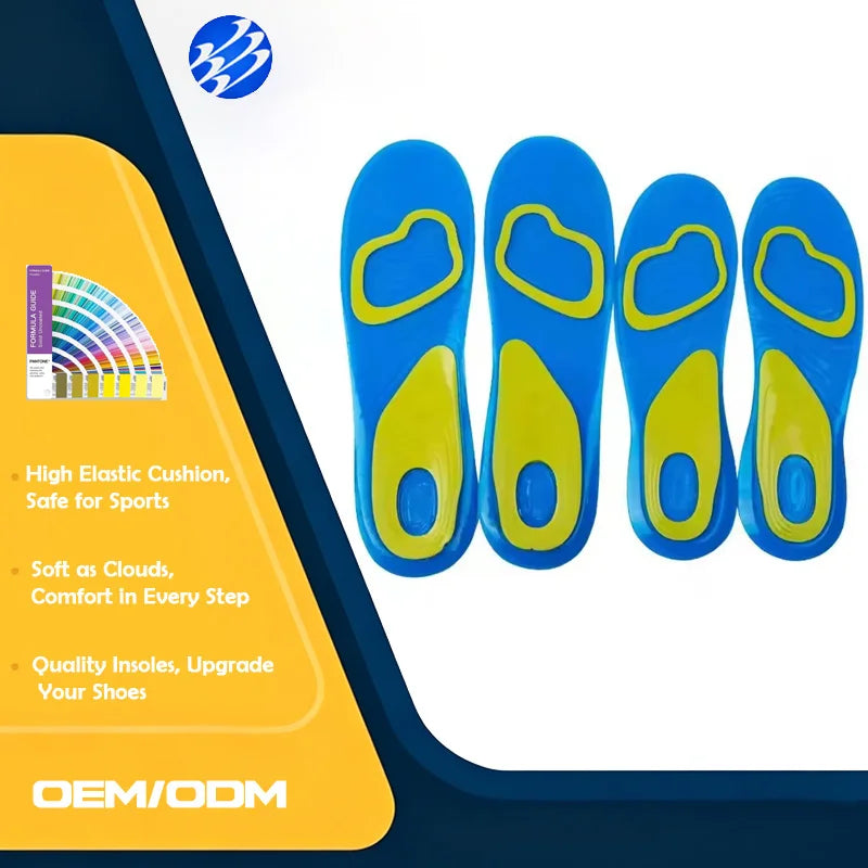 Hot Sales Sweat Absorb Sport Insoles Comfort Cushioning Palmilha Shock Absorbing Anti-slip Durable Sport Insoles