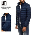 Custom Your Brand Logo Wholesale Autumn Winter Men Clothing Solid Color Zipper Jackets Plus Size 3XL Coats