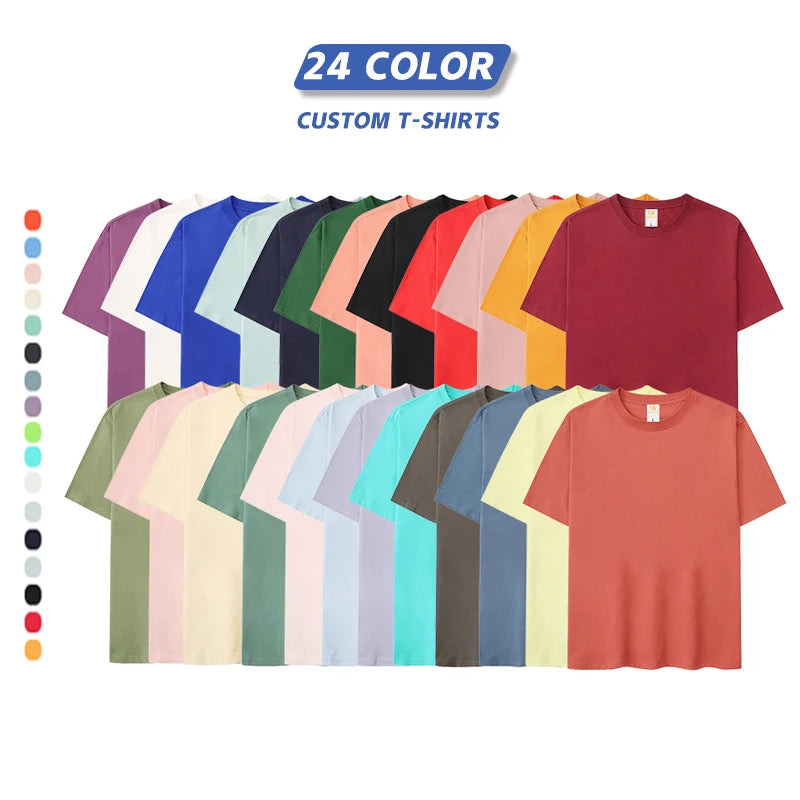 Wholesale Custom Logo 100% Cotton Mens T Shirt Oversized Heavyweight Tshirt Unisex Plus Size Blank T Shirts Print Logo