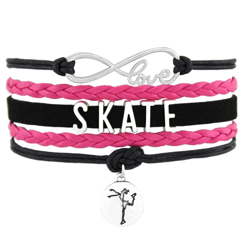 Manufacturer Best Friend Infinity Love to Skate Figure Skating Bracelets for Women Friendship Gifts